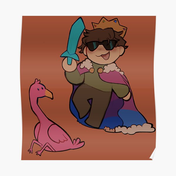 Eret The bi king and their flamingo :] Poster RB1507 product Offical Eret Merch