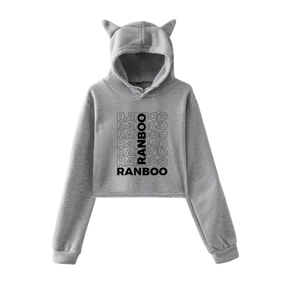 Dream Ranboo Merch Hoodies Sweatshirts for Girls Cat Ear Crop Top Ranboo Merch Hoodie Youth Streetwear - MCYT Store